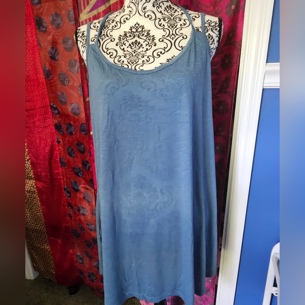 Blue slip dress bathing suit cover up XL